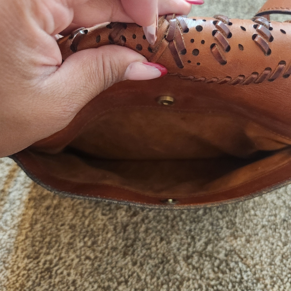 Patricia Nash Leather Braided Baratolli Saddle Crossbody Bag - Picture 4 of 11